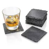 Büyük 8 Parça Doğal Arduvaz Servis Altlığı Masa Altlığı Seti İçecek Mat Servis Matı Kare 12x12 cm Kahve Servis Altlığı Kupa Hediye Fikri