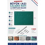 Büyük A2 Mat Çalışma Pedi (59X45 Cm) Kesme Matı, Sanat Peti, Mat Kretuar, Plastik Ahşap Kesme Bıçağı