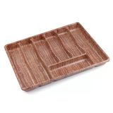Büyük - Ahşap Renk - 7 Bölmeli Çekmece İçi Kaşıklık 50X37cm (5643)