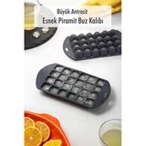 Büyük Antrasit Piramit Buz Kalıbı (13*24*2 Cm) Silikon