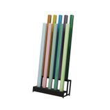 Büyük, ayarlanabilir 2/3 katlı tekerlekli kumaş sunum rafı – Pencere folyoları, duvar kağıtları ve daha fazlası için çok yönlü saklama (75 x 48 x 53 cm) – Ev ve tek başına kullanım için ideal