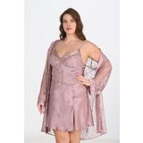 Büyük Beden 2li Vizon Sabahlık Takımı Bigsize 6205