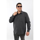 Büyük Beden Antrasit Düz Polar Oduncu Erkek Gömlek (BTL-7118-TSS) - 7XL