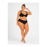 Büyük Beden Balenli Kapsız Ayarlanabilir Askılı Toparlayıcı Yüksek Bel Kadın Bikini Takım