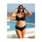 Büyük Beden Balenli Klasik Kesim Toparlayıcı Yüksek Bel Kadın Bikini Takım