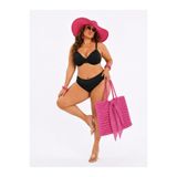 Büyük Beden Balenli Toparlayıcı Yüksek Bel Kadın Bikini Takım