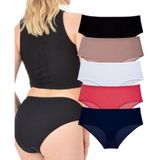 Büyük Beden, Battal Külot 5'li Paket, Yumuşak Pamuklu Kumaş, Esnek%100 Rahat Külot, Lacivert, 6XL