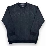 Büyük Beden Bisiklet Yaka Desenli Pamuklu Erkek Kazak Sweat
