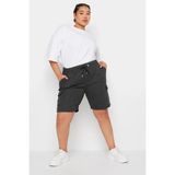 Büyük Beden Cepli Beli Büzgülü Bol Kesim Jogger Şort 303196 - Antrasit - 54 - 56
