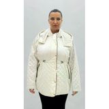 Büyük Beden Cepli Fermuarlı Düğmeli Bagcık Detaylı Oversize Kadın Mont
