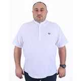 Büyük Beden Erkek Gömlek Hakim Yaka Kısa Kol Beyaz 22309-1-3053