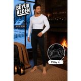 Büyük Beden Erkek Peluş Içlik Termal Içlik Termal Tayt Yünlü Tayt Kışlık - 01-Siyah - 4XL