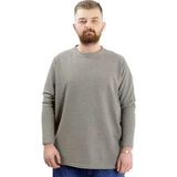 Büyük Beden Erkek Sweatshirt Bisiklet Yaka Uzun Kol Waffle 23460 Haki