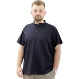 Büyük Beden Erkek Tişört Düğmeli Hakim Yaka T-Shirt 24339 Lacivert