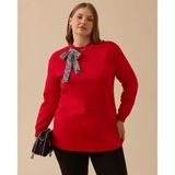 Büyük Beden Fular Yakalı Sweatshirt10002522314010