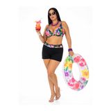 Büyük Beden Kalın Askılı Sabit Pedli Kadın Şortlu Bikini Takım
