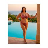 Büyük Beden Kaplı ToparlayıcıSiyah Bikini Takım
