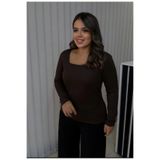 Büyük beden kare yaka bluz 73930303073