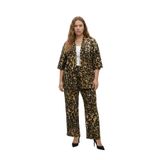 Büyük Beden Kimono Hırkalı 2’li Takım – Bürümcük Kumaş Oversize Şık Set-Leopar-6XL