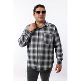 Büyük Beden Lacivert Ekose Gabardin Erkek Gömlek (BTL-7113-TSS) - 3XL