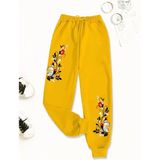 Büyük Beden Özel Tasarım Japon Gülü Bacak Baskılı Yazlık Kadın Modern Eşofman Altı - 8XL