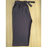 Büyük Beden Pamuklu Likralı Viskon Ince Yazlık Cepli Penye Kapri Pijama Pantolon Lacivert - 5xl