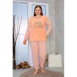 Büyük Beden Peluş Polar Pijama Takımı- Kışlık Büyük Beden Kadın Pijama