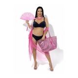 Büyük Beden Sabit Pedli Simli Ayarlanabilir Askılı Toparlayıcı Yüksek Bel Kadın Bikini Takım