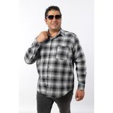 Büyük Beden Siyah Ekose Gabardin Erkek Gömlek (BTL-7112-TSS) - 3XL