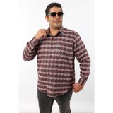 Büyük Beden Siyah-Gri Ekose Yünlü Flanel Erkek Gömlek (BTL-7109-TSS) - 7XL