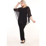 Büyük Beden Siyah Trend Bluz 26B-2594 - 52 - 54