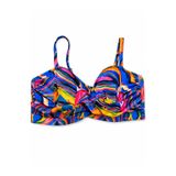 Büyük Beden Straplez Ayarlanabilir İnce Askılı Desenli Kadın Bikini Üst
