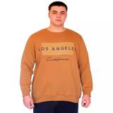 Büyük Beden Sweatshirt Bisiklet Yaka 3 İplik 24561 Camel