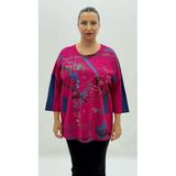 Büyük Beden Viskon Taşlı Cepli Kapri Kol Oversize Kadın Sweat