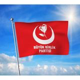 Büyük Birlik Partisi Bayrağı Premium Raşel Kumaş 100X150 cm