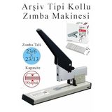 Büyük Boy 1 Adet Arşiv Tipi 100 Yaprak Kapasiteli Zımba Teli Hediyeli Kollu Zımba Makinası