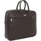 Büyük Boy 17.3 Inç Laptop Evrak Çantası Case Club 2208-5 Omuz Askılı - 44-32-7,50 CM - Kahverengi