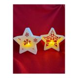 BÜYÜK BOY 2 Lİ SET Ledli Yılbaşı Süsü Yıldız 16 CM 2 ADET LED MUM DAHİLDİR
