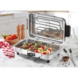 Büyük Boy 37X23CM Elektrikli Alüminyum Izgara ve Kebap Ocaklı Mangal - Altın - Gri