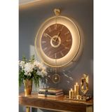 Büyük Boy (50x75cm )(Quartz Mekanizma) Ispanyol Orbit Time , Metal Ahşap Duvar Saati