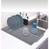 Büyük Boy Antrasit 30x40 Cm Silikon Bulaşık Kurutma Matı