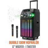 Büyük Boy Bluetooth Hoparlör Speaker 12" Woofer 1 Tweeter 100W 2 Mikrofon Hoparlör Baloncuklu