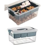 Büyük Boy Bölmeli Organizer Kutu 9 Litre - Şeffaf Tasarım Saklama Kabı - Ev Araba Saklama Kutusu - Ev Banyo Düzenleyici, Dolap Düzenleyici, Saklama, Kutu, Organizer