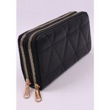 Büyük Boy Bozuk Para Bölmeli 3 Fermurlı 8 Kart Bölmeli Kadın Cüzdan 20X12CM - Siyah