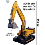 Büyük Boy Brother Toys Metal Kepçeli Paletli Ekskavatör Oyuncak İş Makinesi 28 Cm 3+ Yaş İçin İdeal