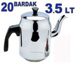 BÜYÜK BOY ÇAY OCAĞI DEMLİĞİ PASLANMAZ ÇELİK KAHVECİ DEMLİĞİ 3.5L