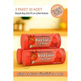 Büyük Boy Çilek Kokulu Büzgülü 65X70 Cm Çöp Poşeti Torbası 3 Paket - 30 Adet