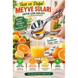 Büyük Boy Döküm Metal Narenciye Sıkacağı Portakal Limon Manuel Meyve Suyu Presi 23 Cm Çelik Renk Tip