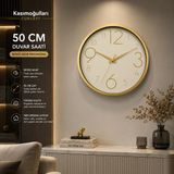 Büyük boy Duvar Saati Wall Clock 50 cm kc01 | Sessiz Akar Mekanizma, Quartz, Pil ile Çalışır
