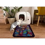 Büyük Boy Elekli Tuvalet Önü Desenli Kedi Kumu Paspası | 60X80 cm | Kum Toplayıcı Halı - 60 x 80 cm - Renkli